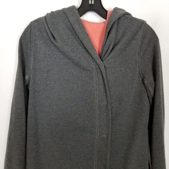 Lululemon Women's Awareness Wrap Jacket with Hood Sz 4 Snap Gray Pink Athletic - Picture 2 of 9